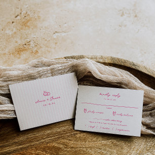 Cartons Réponse Mariage de choix de repas Whimsical rose main