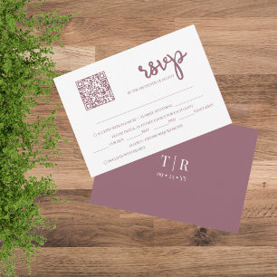 Cartons Réponse Mariage de code QR rose Dusty