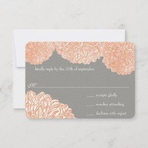 Cartons Réponse Mariage de corail Dahlia Peach