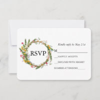 Mariage de couronnes en bois Fleur sauvage aquarel