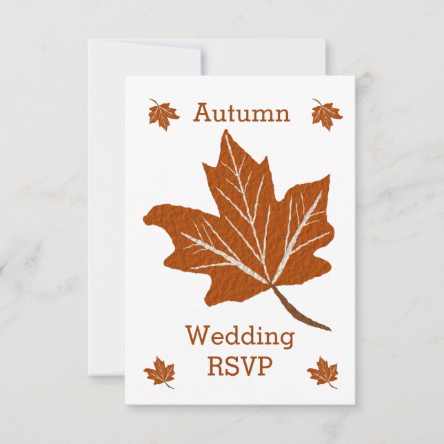 Cartons Réponse Mariage de design d'automne (Devant)