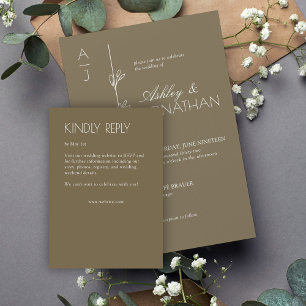 Cartons Réponse Mariage de diviseur floral biologique moderne