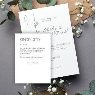 Cartons Réponse Mariage de diviseur floral biologique moderne