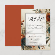 Mariage de fleurs d'automne orange et bleu brûlés