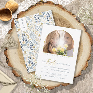 Cartons Réponse Mariage de fleurs doux ID1045