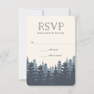 Cartons Réponse Mariage de forêt d'hiver