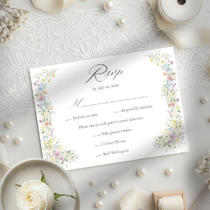 Cartons Réponse Mariage de jardin floral aquarelle aux fleurs sauv