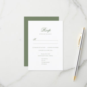 Cartons Réponse Mariage de la crête de monographie verte et blanch