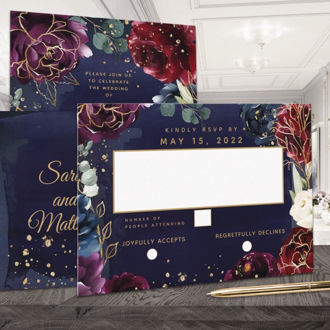 Cartons Réponse Mariage de la marine de Bourgogne Pas de choix de  (Créateur téléchargé)