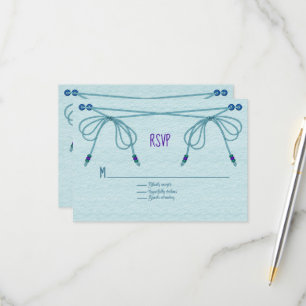 Cartons Réponse Mariage de noeuds d'amour turquoise