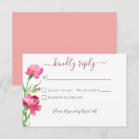 Mariage de notes pour les oeillets et les oubliett