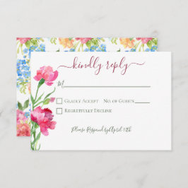 Cartons Réponse Mariage de notes pour les oeillets et les oubliett