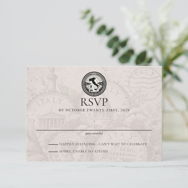 Cartons Réponse Mariage de passeport italien (Debout devant)