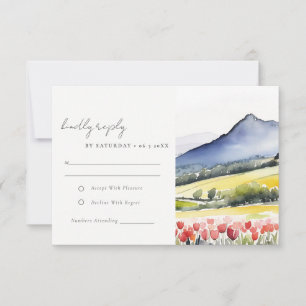 Cartons Réponse Mariage de paysage floral de printemps de pays min