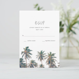 Cartons Réponse Mariage de plage de palmiers tropicaux