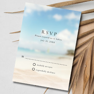 Cartons Réponse Mariage de plage simple