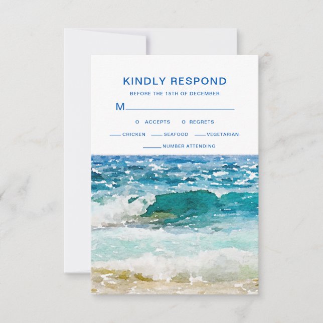 Cartons Réponse Mariage de plage tropicale (Devant)