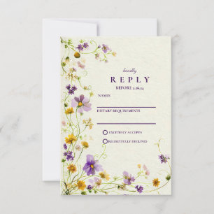 Cartons Réponse Mariage de prairie fleur sauvage