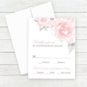 Cartons Réponse Mariage de Rose vintage couleur rose