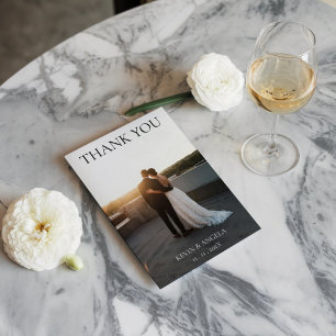 Cartons Réponse Mariage de script classique avec photo