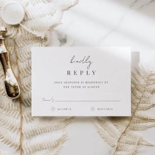 Cartons Réponse Mariage de script manuscrit minimal moderne