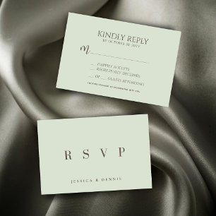 Cartons Réponse Mariage de script minimaliste moderne élégant