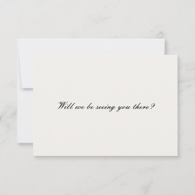 Cartons Réponse Mariage de script moderne classique (Devant)