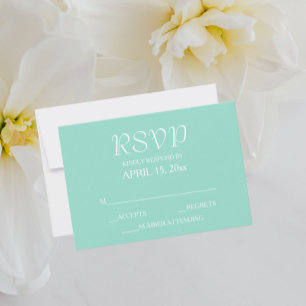 Cartons Réponse Mariage de style simple Seafoam