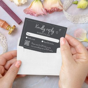 Cartons Réponse Mariage de tableau de bord pour gribouillis à main