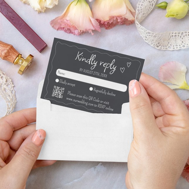 Cartons Réponse Mariage de tableau de bord pour gribouillis à main (Créateur téléchargé)