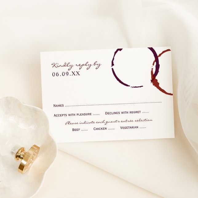 Cartons Réponse Mariage de tôle rouge foncé rustique (Créateur téléchargé)