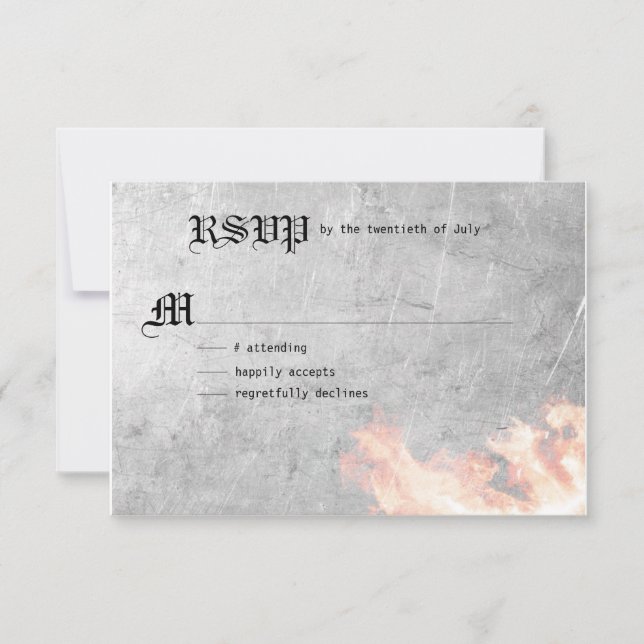 Cartons Réponse Mariage de vélo flambant (Devant)