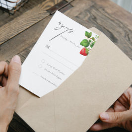 Cartons Réponse Mariage d'été des fraises et des pivoines