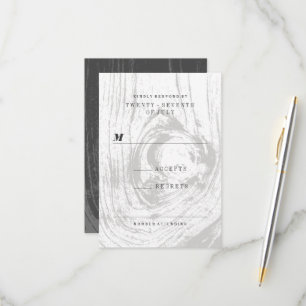 Cartons Réponse Mariage d'hiver classique moderne rustique avec mo