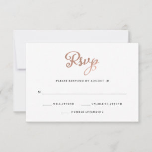 Cartons Réponse Mariage d'or Rose classique Faux