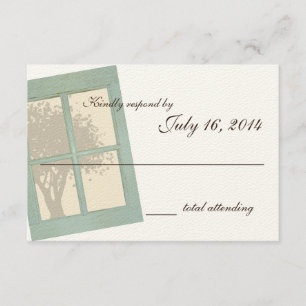 Cartons Réponse Mariage du volet de fenêtre rustique du pays
