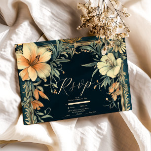 Cartons Réponse Mariage Élégance Royale Victorienne 