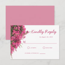 Mariage Élégant Aquarelle Bougainvillea Rose