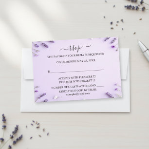 Cartons Réponse Mariage Élégant au Jardin Floral de Lavande