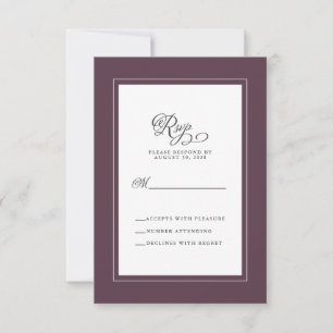 Cartons Réponse Mariage élégant Bijou moderne Tone Violet Enceinte