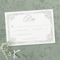 Mariage Élégant Classique avec Cadre Floral Vert S