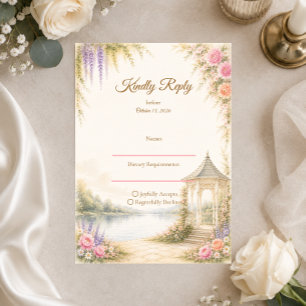 Cartons Réponse Mariage élégant dans un jardin