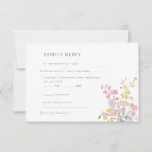 Mariage Élégant Fleurs Sauvages Bleu Poussiéreux L