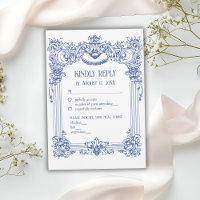 Mariage élégant floral baroque colonne bleue