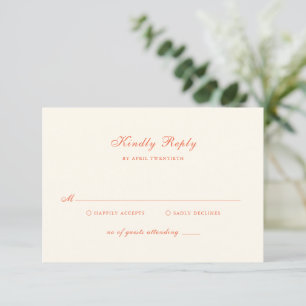 Cartons Réponse Mariage Élégant Moderne Classique Terracotta