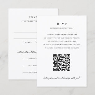 Cartons Réponse Mariage élégant moderne neutre avec code QR
