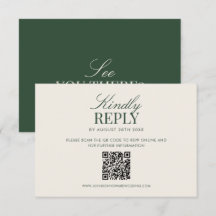 Mariage élégant QR Code Argent Vert Classique