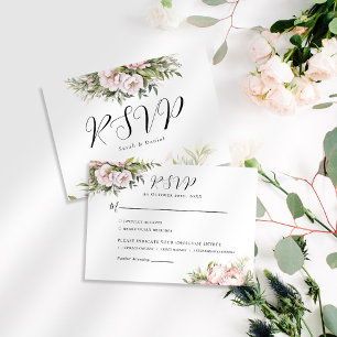 Cartons Réponse Mariage élégant rose Pêche Florale