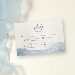 Cartons Réponse Mariage élégant sur la plage avec vague et sable d