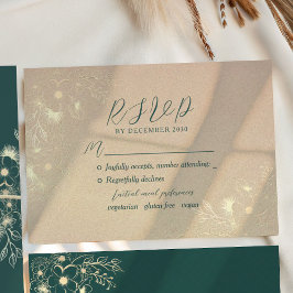 Cartons Réponse Mariage Emerald Green Gold